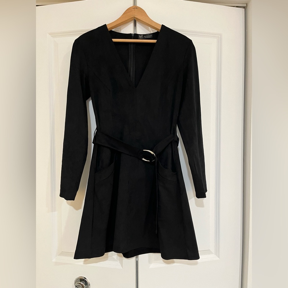 Zara Faux-Suede Mini Dress with Belt